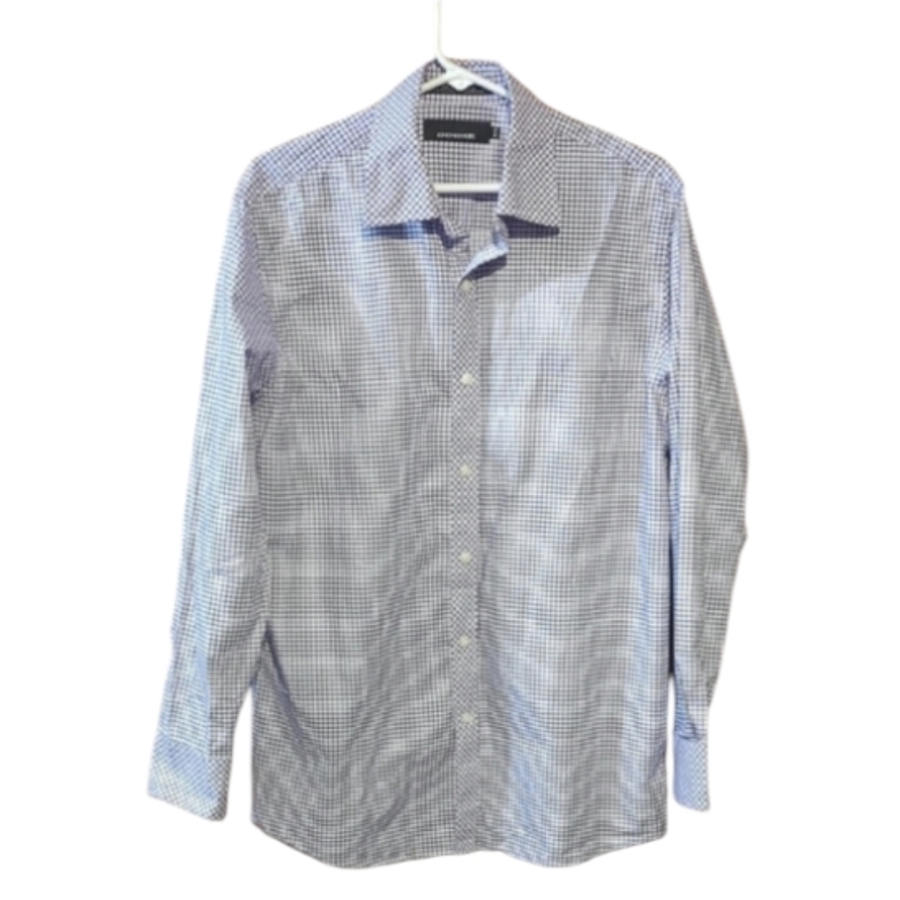 Men's Purple & White Checkered Button-Down Shirt – Jones New York, Size M
